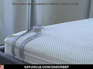 Hot big dick stepdad fucks his teen stepson bareback with muscular bodybuilder cumshot.