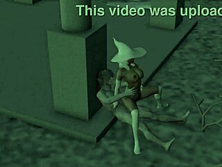 A white beauty has sex with a snow elf in this animated porn video
