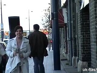 british milf flashes big tits while masturbating in bar