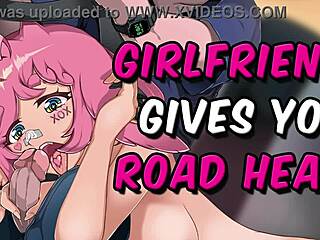 Roleplay of a blowjob with ASMR while driving