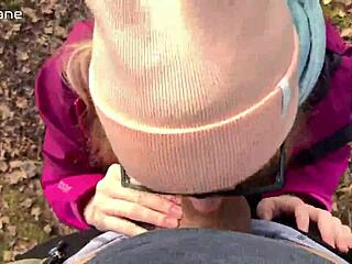 sensual forest blowjob ends with cum in mouth pov style
