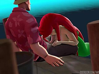 Masterdan's underwater erotic adventure with The Little Mermaid in anime style