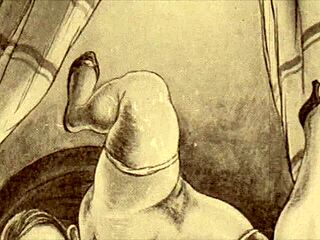 Vintage Erotic Drawings: Retro Cartoon Interracial Anime Hentai