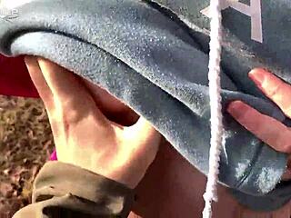 sensual forest blowjob ends with cum in mouth pov style