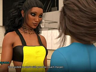Adult visual novel with erotic content, featuring big tits MILF and 3D animation