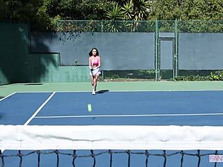 Tennis Coach Shocked by Smooth Pussy!