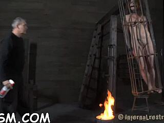 Gagged slave gets wild with a vibrator, so hot! 🔥