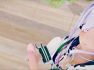 Amane kanata asks, 'want to see my undress sex dance?' in hololive hentai