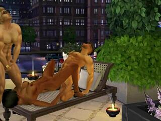 What’s hotter than a sweaty Sims 4 threesome with muscular studs?