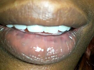 Beautiful black mom gives great deep throat blowjob