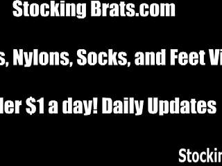 Watch These Lesbians Have A Femdom Threesome In Stockings With Foot Fetish!