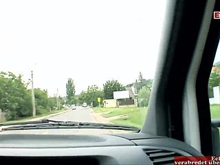 A brunette MILF has a threesome with a big cock and gets a facial and creampie