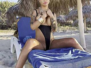 monika fox squirts and prolapses in beach solo