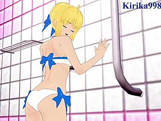 whoa, saber, suzuka gozen, and astolfo in wild hentai creampie!