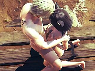 hentai uncensored 3d kitty gets wild with creampie.
