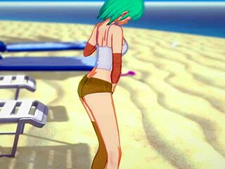 bulma caught touching herself in kame house - dragon ball hentai