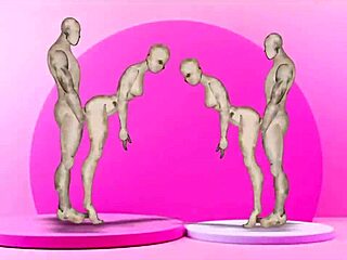 Cartoon twins bang hot girls in wild animated hentai scene