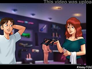 Massage parlor scene in the summer story with deepthroat and facial