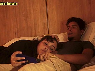 My hermanastra swallows my cock after a movie, nearly caught in hardcore action.