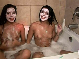 Private Home Video of Naked BFFs During Wet Makeover Night