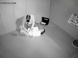 Bound kinky slut deepthroats cock with choking