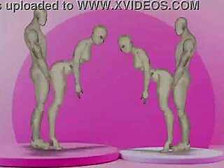 Cartoon twins bang hot girls in wild animated hentai scene