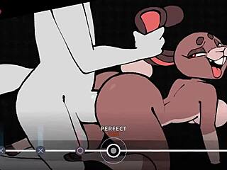 Furry boss in animated porn game gets banged hard