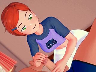 gwen tennyson plays solo with dick in room parody