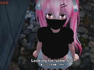 Beautiful vampire in animated porn video Miku sucking and getting a creampie