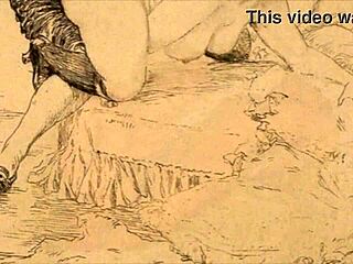 Vintage erotische tekeningen brengen rauwe hitte tot leven