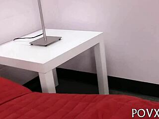 Nasty teen 18+ model Teddi Rae in hardcore blowjob and ball licking sex