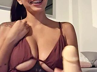 Horny After Party, Claudia Bavel Uses Realistic Dildo