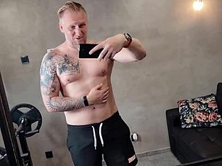 Polish Bodybuilder Teases Gay Fans With Workout, Shower, And Monster Cock Fun.