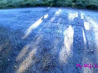 We stopped at a picnic area and luna immediately wanted to enjoy my big cock.