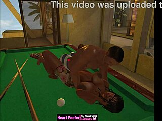 i was playing on the pool table with friends