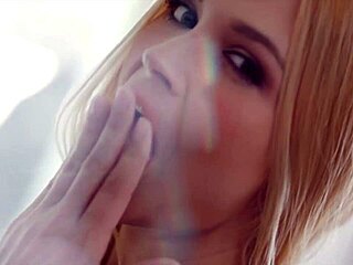 The beautiful blonde Sarah Vandella gives a very hot blowjob and then has great sex