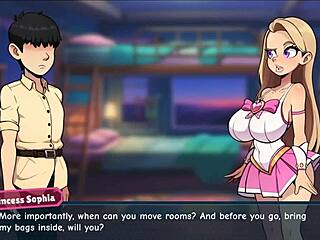 Princess Sophia strips naked in bratty hentai game adventure