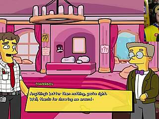 The Simpsons Parody Game in Burns Mansion with Cartoon Characters