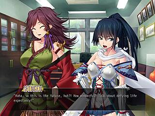Jun gives her virginity to commander in anime game