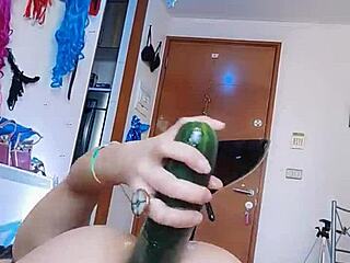 pepina takes thick cucumber in tight anal with no complaints