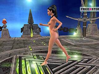 3D animated Indian girl's naughty solo with banana