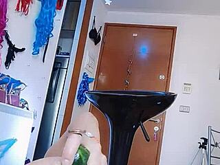 pepina takes thick cucumber in tight anal with no complaints