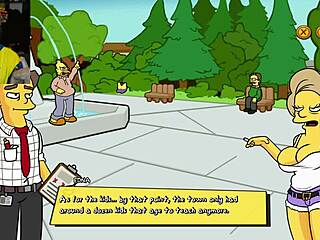 The Simpsons Parody Game in Burns Mansion with Cartoon Characters