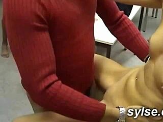 Two secretaries experience office gangbang before roadside exhibition