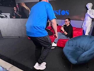 Sara Blonde Bangs Fan's Huge Cock as Husband Watches Helpless