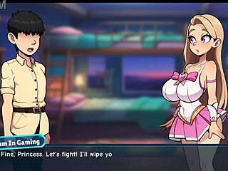 Princess Sophia strips naked in bratty hentai game adventure