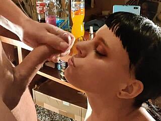 Is This Oral Slave Ready For Bukkake?