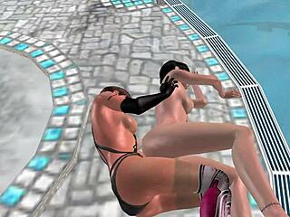 Κινούμενα σχέδια 3D λεσβιακό σεξ σε θέση κουταλιού. Γλυκές κοπέλες γίνονται άτακτες σε καυτή καρτούν δράση!