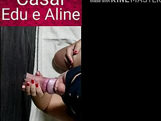 Does Aline enjoy gloryhole cum in front of Edu?