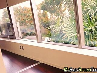 Pov Aupair Bent Over in Doggystyle with Big Cock Cumshot on Ass